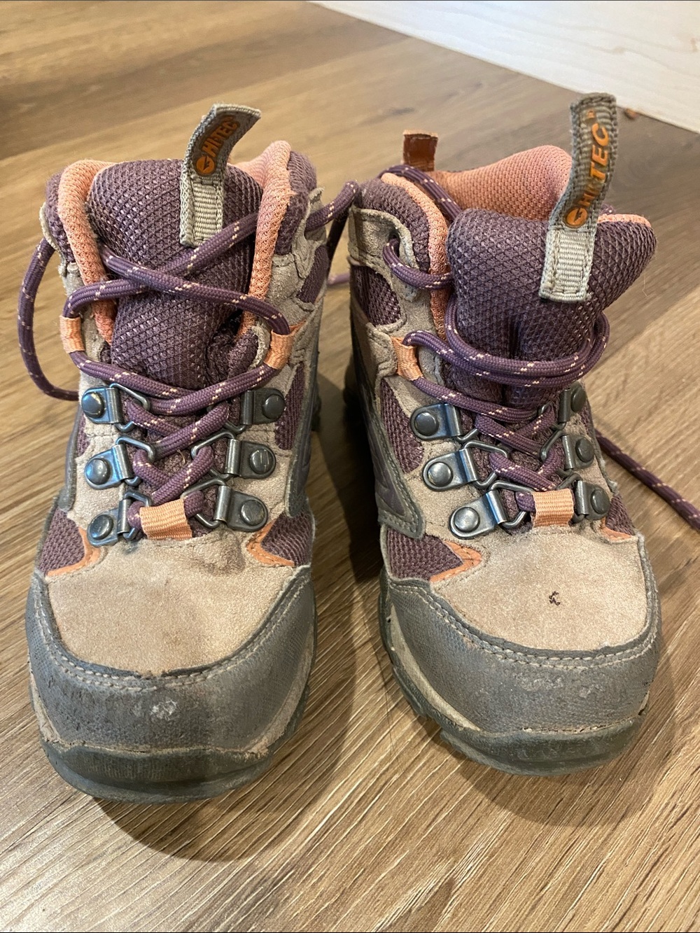 Hi-Tec Kids Purple and Tan Hiking Boot Sneakers